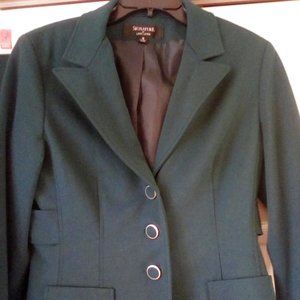 Larry Levine ladies hunter green poly suit